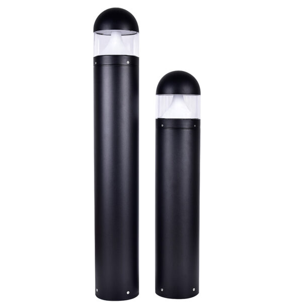 Car Park Bollard Lights LED Black Round Exterior