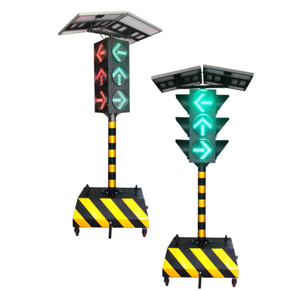 Mobile Traffic Signals LED Lights Solar Powered Arrow