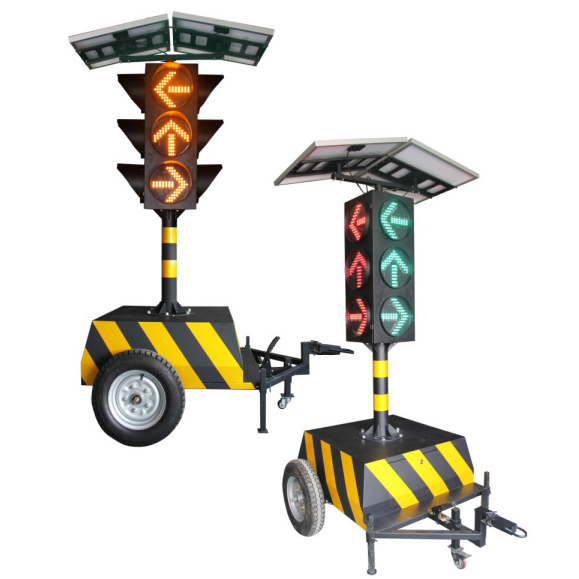 Solar Traffic Signal Light LED Arrow Trailer-Mounted