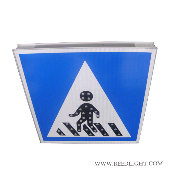 Student Crossing Sign Yellow LED Warning Light Solar Powered