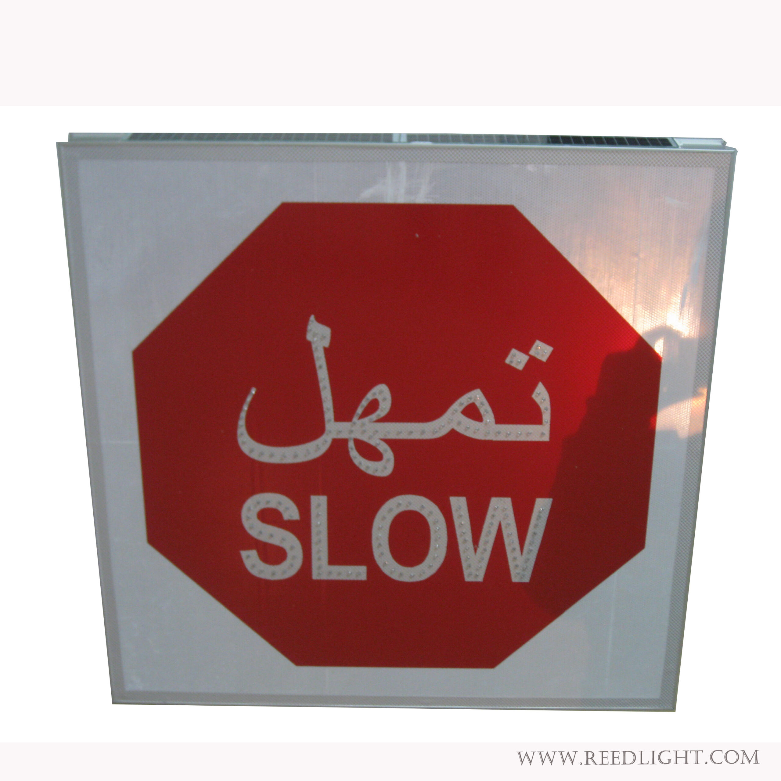 RL-N8 Slow Down Traffic Sign Solar LED Light for Road Safety Slow Down Traffic Sign Solar LED Light for Road Safety