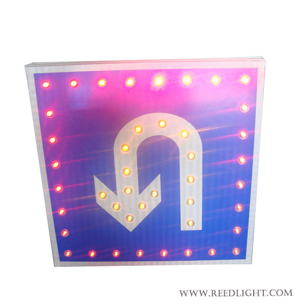 Guide Driving Signs Solar LED Traffic U Turn Direction