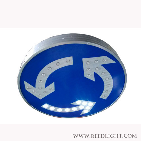 Roundabout Guide Sign Solar LED with Circle Tunable