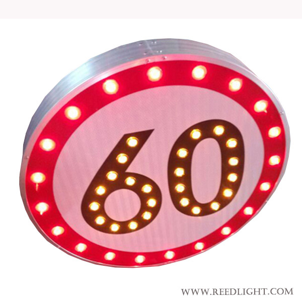 Solar Powered Speed Limit Signs Round Custom LED
