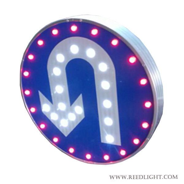 Solar Traffic Signs LED for Guiding Turn Around Road